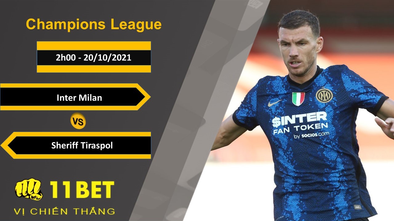 11BET Soi kèo Inter Milan vs Sheriff Tiraspol, 2h00, 20/10/2021