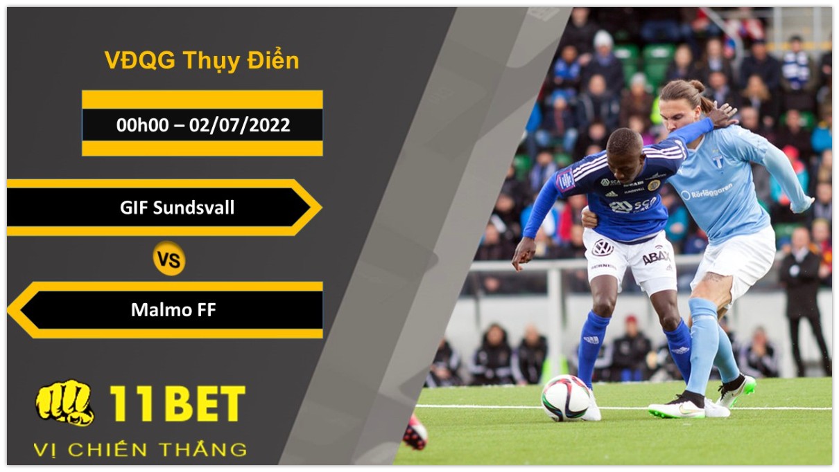 11BET Soi kèo GIF Sundsvall vs Malmo FF  , 00h00, 02/07/2022