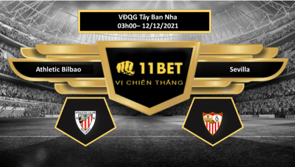 11BET Tip bóng đá Athletic Bilbao vs Sevilla  , hôm nay 12/12/2021