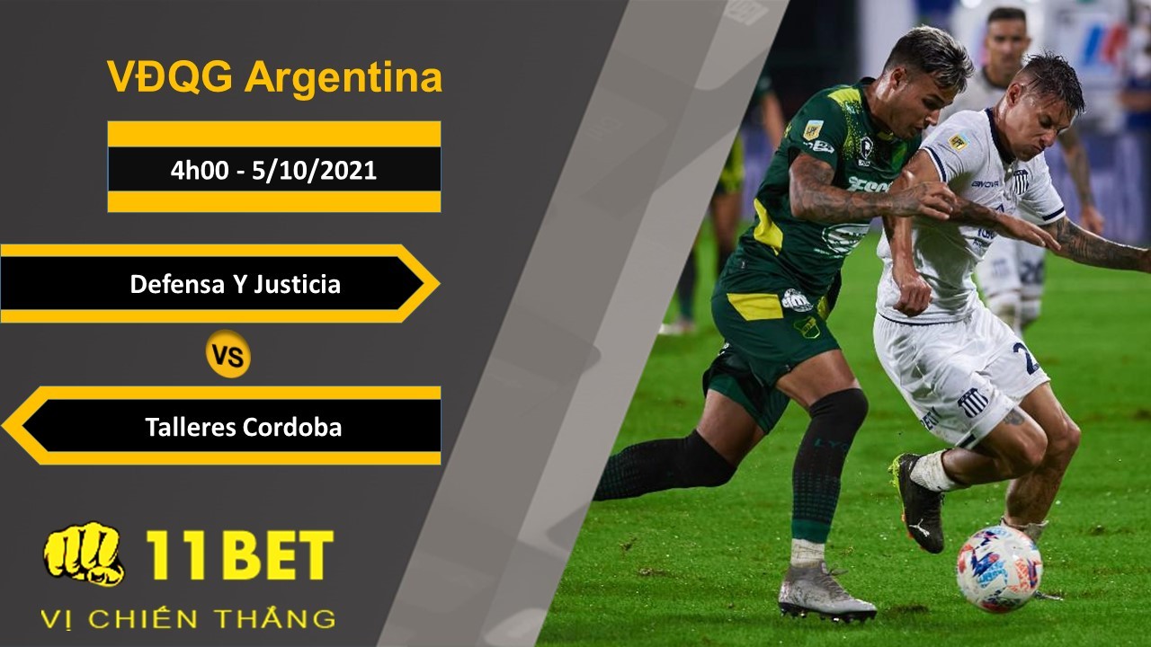11BET Soi kèo Defensa Y Justicia vs Talleres Cordoba, 4h00, 5/10/2021
