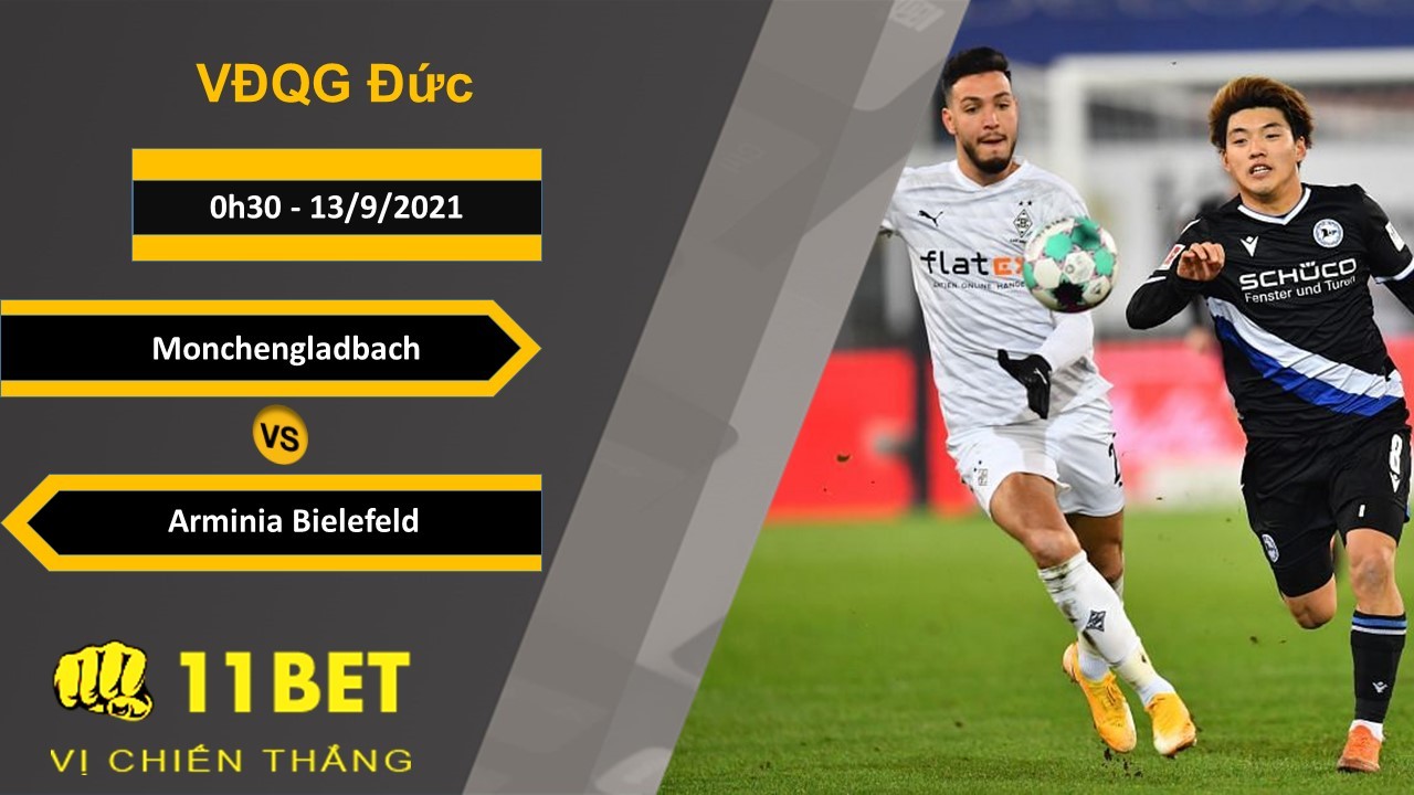 11BET Soi kèo Monchengladbach vs Arminia Bielefeld, 0h30, 13/9/2021