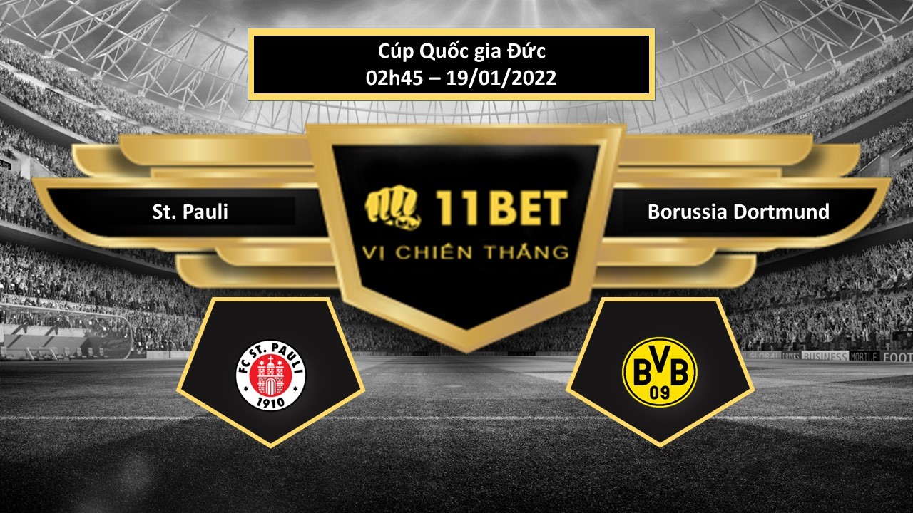 11BET Tip bóng đá  St. Pauli vs Borussia Dortmund , hôm nay 19/01/2022